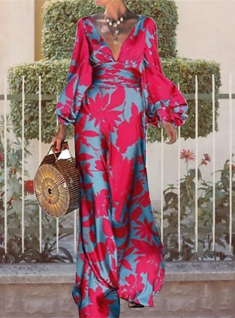 Cotton Long Dress, Evening Dresses With Sleeves, Dress Sleeve Styles, Maxi Robes, Hip Dress, Lantern Sleeves, V Neck Dress, Elegant Fashion, Long Skirt