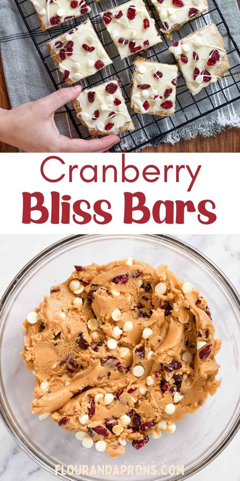 Try these Cranberry Bliss Bars, a simple Starbucks copycat recipe. Chewy bars with dried cranberries, white chocolate chips, and cream cheese frosting, topped with a white chocolate drizzle. Perfect for holidays or any sweet craving. Best served chilled and can be stored in the fridge for up to three days! White Chocolate Cranberry Oatmeal Bars, Starbucks Bliss Bars Recipe, White Chocolate Cranberry Bars, Cranberry White Chocolate Bars, Cranberry Bliss Bars Starbucks Recipe, Spinach Bars, Holiday Dessert Bars, Bliss Bars Starbucks, Southern Christmas Recipes