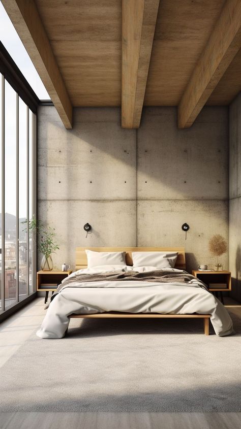 Unearthing the Concrete Appeal: The Resurgence of Brutalist Interior Design in 2023 Brutalist Interior Design, Concrete Bedroom, Brutalist House, Brutalist Interior, Modern Coastal Home, Concrete Home, Concrete House, Brutalist Architecture, Coastal Retreat