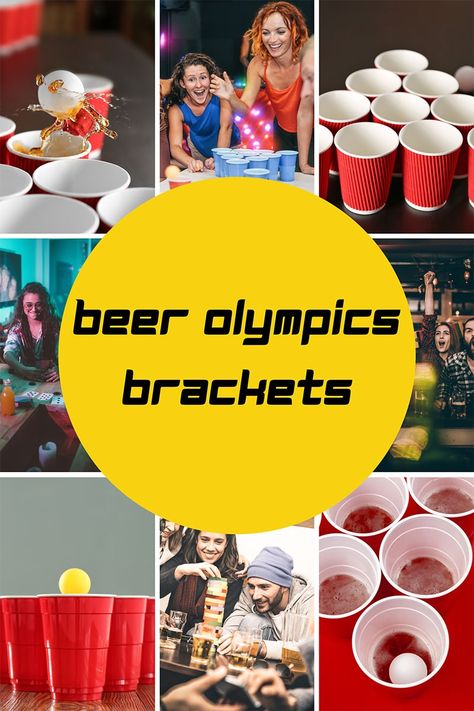 Free Printable Beer Olympics Brackets & How To Score Beer Olympic Bachelorette Party, Beer Olympics Rules, Beer Olympics Decorations, Beer Olympics Team Themes, Beer Olympics Scoreboard, Beer Olympics Teams, Homemade Trophies, Beer Olympics Party, Beer Olympics Games