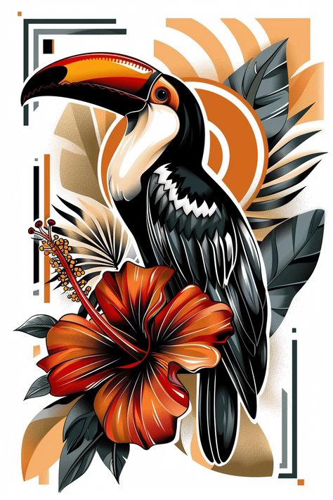 Visual showcase guided by ThetaCursed, License: CC BY-NC 4.0 Dublin Tattoo, Toucan Drawing, Toucan Art, Egyptian Design, Geometric Pattern Art, Graphic Design Photoshop, Soyut Sanat Tabloları, Art N Craft, Amazing Art Painting