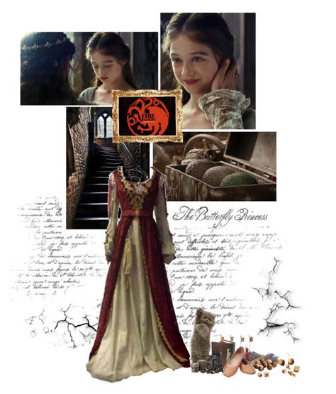 "Rhaenys Targaryen "The Butterfly Princess"" by miumiu ❤ liked on Polyvore featuring Rene and Pieces Targaryen Outfit, Targaryen Dress, Rhaenys Targaryen, Game Of Thrones Outfits, Butterfly Princess, Reign Dresses, Dragon House, Old Fashion Dresses, Fantasy Dresses