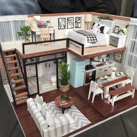 Loft Apartment Layout, Bedroom Storage For Small Rooms, Design Casa Piccola, Apartment Layouts, Bommala Koluvu, Tiny House Interior Design, Sims 4 House Plans, Sims 4 House Design, Sims House Plans