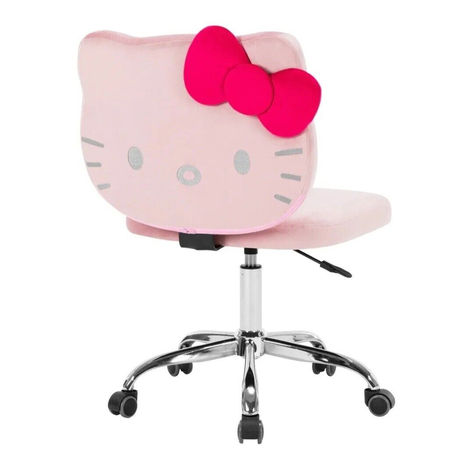 Impressions Vanity Hello Kitty Kawaii Swivel Vanity Chair for Makeup Room, Adjustable Height Cute Desk Chair with Wheels Rolling, Comfy Polyurethane Foam Back Armless Chair for Dorm (Pink) Hello Kitty Room Decor, Sweet Personality, Hello Kitty Bedroom, Mirrored Vanity Table, Makeup Chair, Hello Kitty Rooms, Impressions Vanity, Kitty Stuff, Hello Kitty Accessories