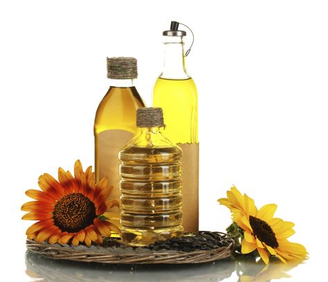 oil in bottles, sunflowers and seeds isolated on white August Sunflower, Healthy Cooking Oils, Cooking Oils, Cooking Temperatures, Cooking Guide, Food Info, Healthy Oils, Cooking Oil, Sunflower Oil