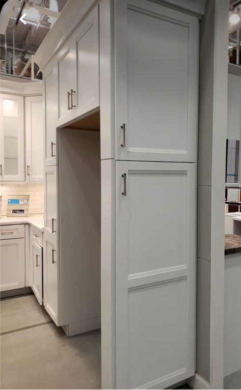 Tall Pantry Cabinet Next To Fridge, Kitchen Pantry Wall Cabinets With Fridge, Pantry Cabinet Next To Refrigerator, Pantry By Fridge, Pantry Cabinet Next To Fridge, Fridge With Pantry Surround, Cabinet Next To Fridge, Fridge Cabinet Surround, Pantry Build