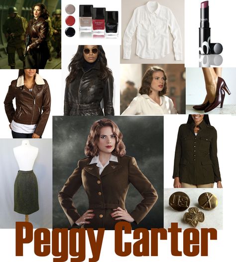 How to Dress Like a (Female) Superhero: Peggy Carter from Captain America. Check out Ms.Comx' hit comic-inspired fashion style guides: http://mscomix.com/ Peggy Carter Cosplay, Outfits Punk, Marvel Inspired Outfits, Captain Carter, Marvel Fashion, Everyday Cosplay, Marvel Clothes, Nerd Fashion, Disney Clothes