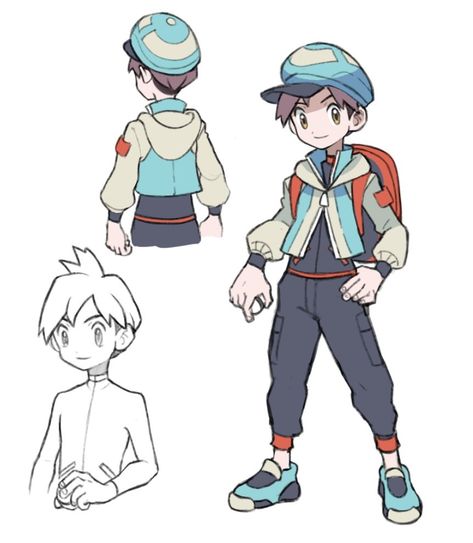 Pokemon Trainer Design, Pokemon Trainer Outfits, Pokemon Trainer Oc, Pokemon Dnd, Pokemon Z, Pokemon Story, Characters Sketch, Sapphire Pokemon, Pokemon Stories