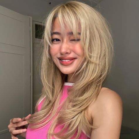 Korean Blonde Hair, Y2k Blonde Hair, Haircut Names For Women, Names For Women, Haircut Names, 3 Hairstyles, Blonde Asian, Cute Haircuts, Hair Idea