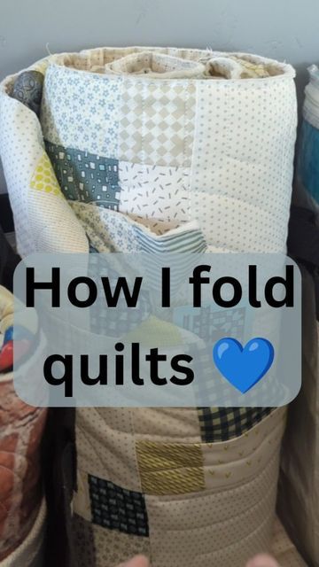 Folding A Quilt For Storage, How To Fold A Quilt For Gift, How To Store Quilts, Folding Quilts For Storage, How To Roll A Blanket, How To Fold A Quilt, Folding Comforters For Storage, Fold Blankets To Save Space, How To Fold Blankets To Save Space