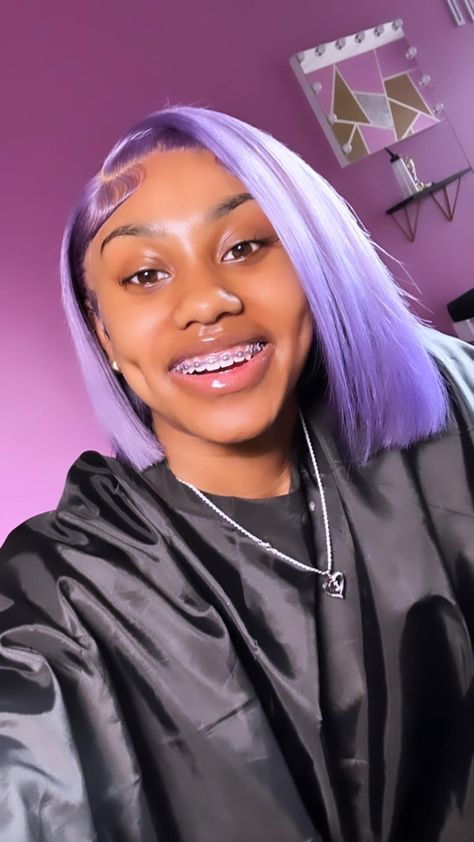 Purple Power Chain Braces, Braces Colors Lavender, Bright Braces Colors, Braces Colors Purple, Braces Colors For Light Skin, Purple Braces For Black Women, Braces Colors Black Women, Teal Braces On Black People, Violet Braces