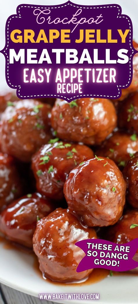 Party Meatballs Grape Jelly, Crockpot Grape Jelly Meatballs, Meatballs Grape Jelly, Jelly Meatballs Crockpot, Best Crockpot Meatballs, Meatball Appetizer Crockpot, Meatball Dinner Recipes, Freezer Meatballs, Meatballs Crockpot