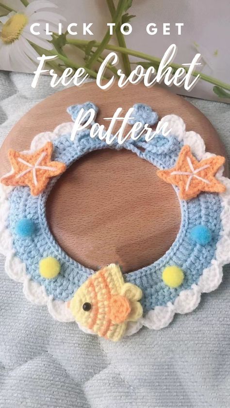 Crochet Pet Items, Crochet Cat Collar Pattern, Cat Collar Crochet Pattern Free, Cat Crochet Collar, Crochet Cat Collar Free Pattern, Pet Collar Crochet Pattern, Crochet Patterns For Dogs, Pet Collar Crochet, Cat Collar Crochet