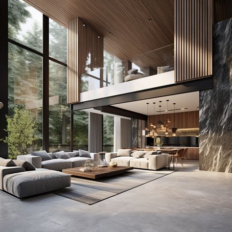 Double height living room