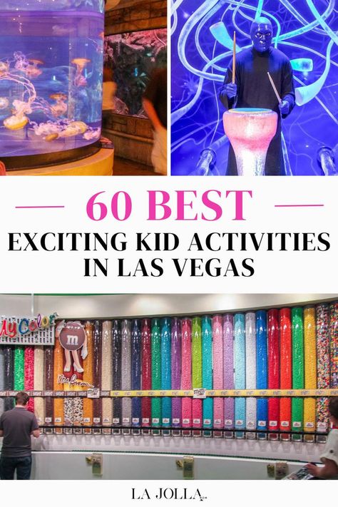 Aquatic and neon-lit interactive attractions, and a colorful wall of candy in Las Vegas ideal for family fun and exploration. Las Vegas For Kids, Vegas For Kids, Vegas Family Vacation, Las Vegas Family Vacation, Las Vegas Activities, Vegas With Kids, Vegas Activities, Las Vegas With Kids, Las Vegas Travel Guide