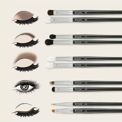 Eyeshadow Brushes Guide, Eye Makeup Brushes Guide, Rose Gold Eye Makeup, Brush Guide, Cheap Makeup Brushes, Makeup Brushes Guide, Best Makeup Brushes, Smoky Eyes, Eye Makeup Brushes