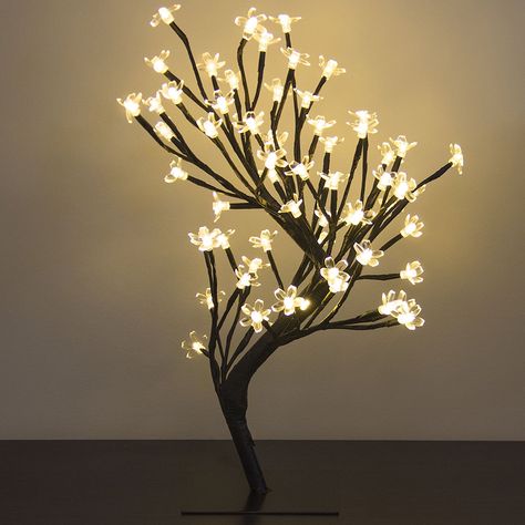 Lámpara Cherry Blossom Centerpiece, Cherry Blossom Bonsai Tree, Lighted Tree Branches, Cheap Lamps, New Years Wedding, Decorative Night Lights, Tree Lamp, Tree Table, Led Fairy Lights