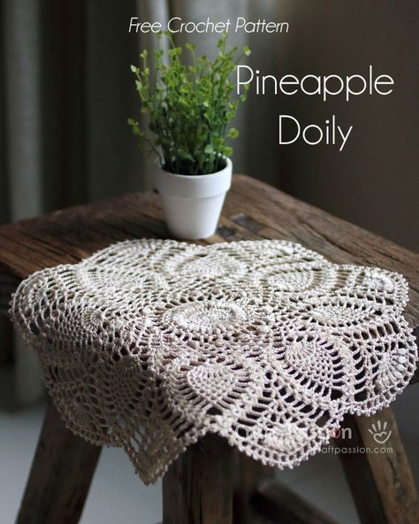 Written & chart pattern to crochet this beautiful puff stitch Pineapple Doily. Puff stitch design gives the pineapple doily an exquisite texture.  | Page 2 of 2 Pineapple Doily, Free Crochet Doily Patterns, Crochet Doily Diagram, Crochet Dollies, Pineapple Crochet, Pineapple Pattern, Crochet Doily Patterns, Crochet Tablecloth, Lace Doilies