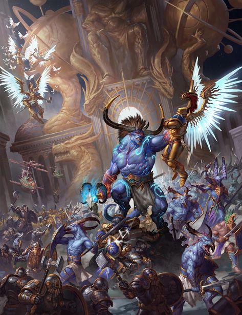 Tzeentch Art, Battle Artwork, Dnd Monster, Npc Ideas, Stormcast Eternals, Warhammer Aos, Warhammer 40k Art, Fantasy Battle, Age Of Sigmar