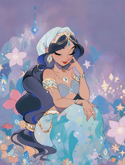 Disney Princess Fan Art Jasmine, Jasmin Fanart, Genie Fanart, Princess Jasmine Fanart, Jasmine Fanart, Princess Jasmine Art, Aladdin Art, Aladdin Disney, Jasmine Aladdin