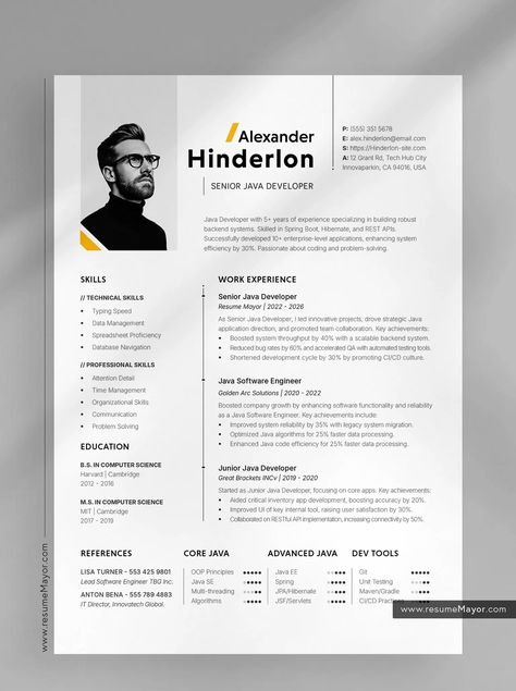 Free resume template for java developers Ux Resume, Cv Photo, Web Developer Resume, Resume Photo, Java Developer, Microsoft Word Resume Template, Free Resume Template Download, Frontend Developer, Downloadable Resume Template