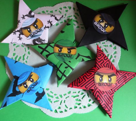 10 Ninjago Paper Throwing Stars Blades Lego Ninjago Party Favor Lego Ninjago Birthday Party Favors Gifts Origami Throwing Blades. $20.00, via Etsy. Ninjago Party Favors, Lego Ninjago Birthday Party, Ninjago Party Ideas, Lego Ninjago Birthday, Lego Ninjago Party, Ninjago Birthday Party, Ninja Birthday Parties, Ninjago Birthday, Ninjago Party