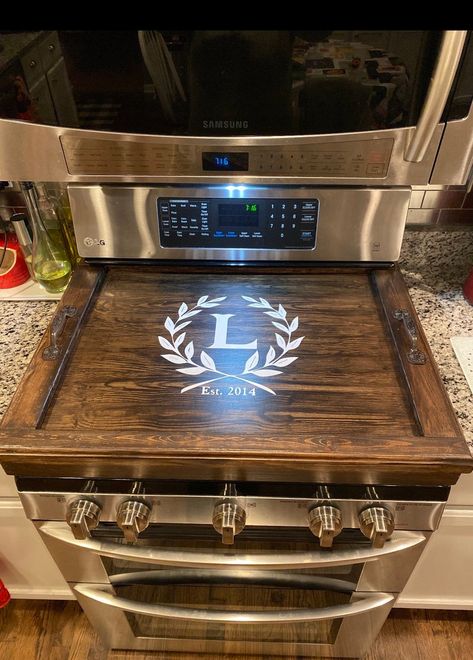 Wooden Stove Top Cover, Farmhouse Stove, Wooden Stove Top Covers, Stovetop Cover, Wooden Stove, Kitchen Storage Space, Farmhouse Tray, Noodle Board, Stove Top Cover