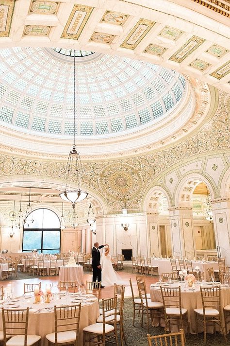 This Reception Took Place Under the World’s Largest Tiffany Dome – Style Me Pretty Chicago Cultural Center Wedding, Wedding Venues Chicago, Chicago Cultural Center, Yosemite Wedding, Birds Photography, Beautiful Beach Wedding, Chicago Wedding Venues, Affordable Wedding Invitations, Marriage Vows