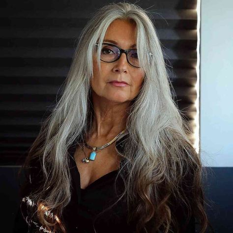 Curtain Bangs Long Hair Grey, Hairstyles For Long Gray Hair Over 50, Long Layered Grey Hair Over 50, Long Gray Hair Over 60 Older Women, Grey Long Hair Older Women, Long Grey Hair With Bangs Over 50, Long Hair Styles For Older Women Over 60, Long Gray Shag Hairstyles, Long Hairstyles For Older Women Over 50