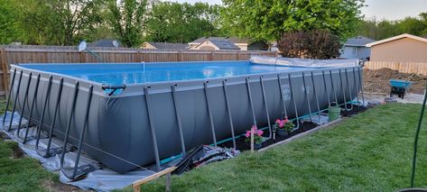 Above Ground Soft Side Rectangle Pools | Facebook Rectangle Pools, Rectangular Pools, Rectangle Pool, Rectangular Pool, Pool Ideas, Pool Deck, Steel Frame, Siding, To Share