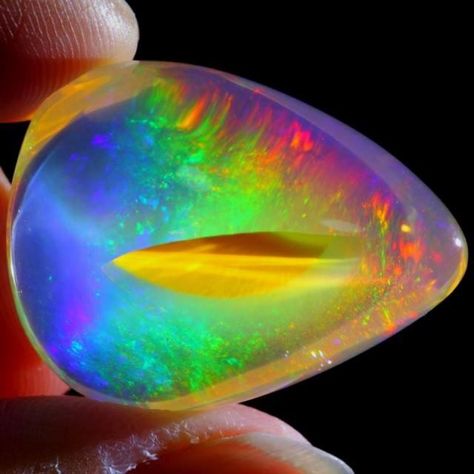 Rainbow ContraLuz Natural Polished Ethiopian Welo Crystal Opal Luz Opal, Pretty Rocks, Cool Rocks, Crystal Opal, Beautiful Rocks, Chakra Balancing, Mineral Stone, Minerals And Gemstones, Rocks And Gems