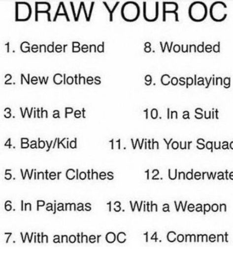 Oc Drawing Prompts, Draw Your Oc, الفن الرقمي, Art Style Challenge, Drawing Ideas List, Creative Drawing Prompts, Writing Inspiration Prompts, Drawing Prompt, White Tweed