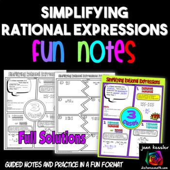 Simplifying Rational Expressions, Fun Notes, Simplifying Expressions, Rational Expressions, How To Simplify, Note Doodles, Algebraic Expressions, Doodle Notes, Algebra 2