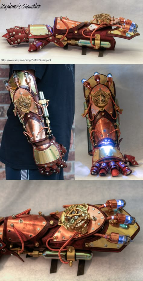 Completed Explorer's Gauntlet | Steampunk Gauntlet by asdemeladen on deviantART Steampunk Weaponsmith, Steampunk Gauntlet, Steampunk Arm, Steampunk Armor, Summer Outfits Women 30s, Steampunk Gadgets, Mode Steampunk, Luis Royo, Diesel Punk