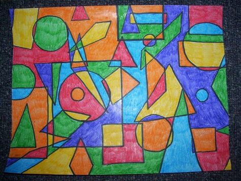 Element of Art: Shape. I like this image a lot because of the geometric shapes that are used. Each shape does well at complimenting each other because in the overlapping areas all form more shapes as they are different colors. Organic Shapes Art, Geometric Shapes Art, Geometric Design Art, Principles Of Art, Art Lessons Elementary, Shape Art, Elements Of Design, Abstract Drawings, Elements Of Art