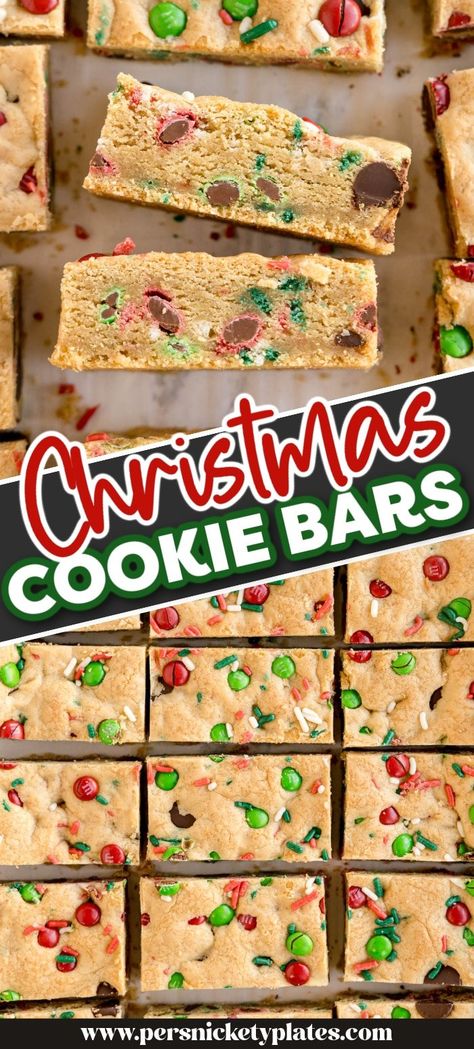 Favorite Christmas Desserts, Christmas Cookie Bars, Cake Mix Cookie Bars, Holiday Baking List, Vanilla Cake Mixes, Festive Desserts, Christmas Cookies Easy, Best Christmas Cookies, Drop Cookies