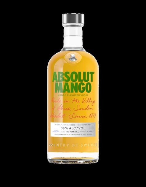 Absolut Mango, Mango Vodka, Grapefruit Vodka, Flavoured Vodka, Pretty Alcoholic Drinks, Premium Vodka, Mojito Recipe, Mango Flavor, Absolut Vodka