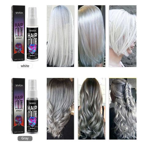 Grey Hair Extensions, Blue Grey Hair, Temporary Hair Color Spray, Hair Color Products, Hair Color Spray, Spray Hair, White Hair Color, Diy Hair Color, Dye Hair