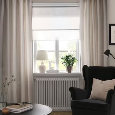 Search - IKEA Curtains For Half Windows, Best Ikea Curtains, Ikea Lenda Curtains, Ikea Curtain Hack, Long Curtains Living Room, Blinds And Curtains Together, Lenda Curtains, Curtains Ikea, Living Room Bay Window