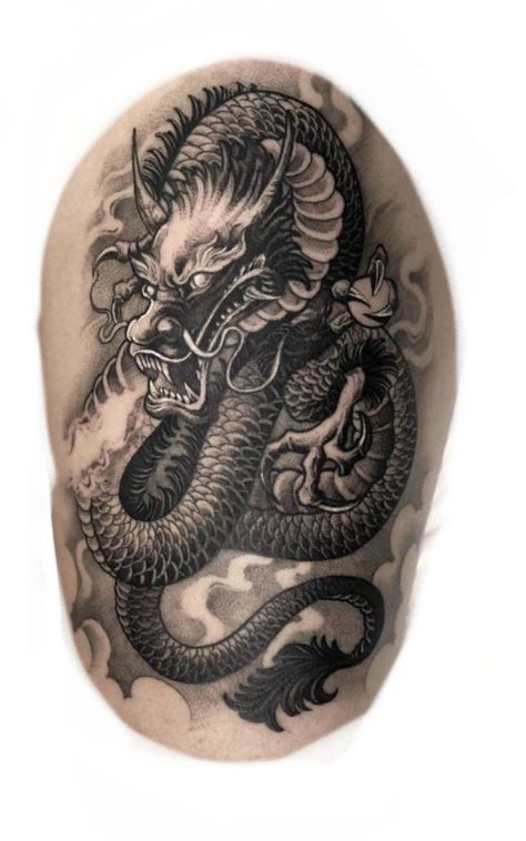 Dragon Tattoo Hip, Dragon Tattoo Leg, Tattoos Ideas For Men, Koi Dragon Tattoo, Dragon Tattoo Arm, Asian Dragon Tattoo, Red Dragon Tattoo, Dragon Tattoos For Men, Small Dragon Tattoos