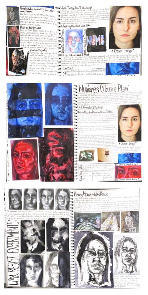 A Level Art Portraiture Sketchbook Pages, Art Planning Sketchbook, Planning Page Gcse Art, Fine Art Degree Sketchbook, Final Piece Planning Art Gcse, Barbara Kruger Gcse Art Sketchbook, Art Development Pages, Final Piece Plan Art Gcse, Gcse Art Development Pages