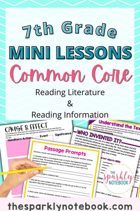 MIddle School ELA teachers everywhere can rejoice, knowing that these Common Core Standard aligned mini-lessons include all you need to ensure your students are mastering the standards. From reading literature to reading information, there are student practice pages and assessments for each standard. Head to my blog now to learn more about these 7th grade ELA instructional resources!