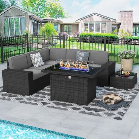 Fire pit off patio