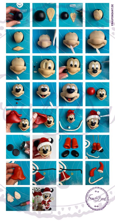 Mickey Mouse Polymer Clay, Disney Clay Ideas, Tiny Characters, Baking Polymer Clay, Mickey Mouse Crafts, Mickey Mouse Birthday Cake, Polymer Clay Disney, Paper Quilling For Beginners, Mouse Crafts