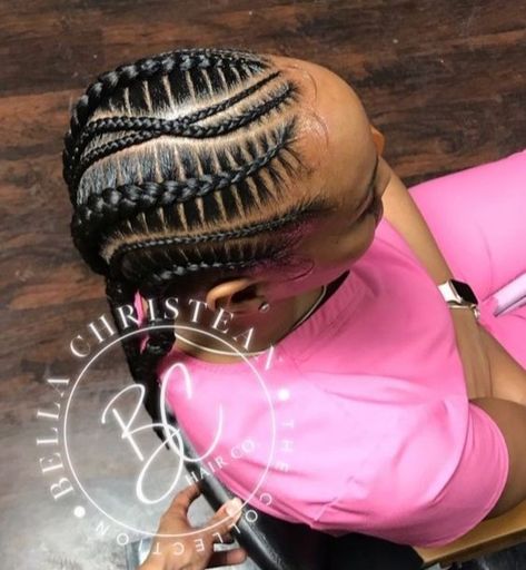 Stitch Conrow Braids Ponytail, One Big Braid Ponytail For Black Women, Conrows Lines For Black Women Thick, Conrows Lines And Braids, Straight Up Braids African 2022, Cornbraids Hairstyles Black Women 2021, Stitch Braid, Latest Hair Braids, Micro Braids Hairstyles