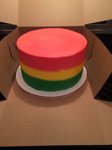 Bob Marley inspired cake One Love Cake Bob Marley, Rasta Cake Ideas, Juneteenth Cake Ideas, Reggae Cake, Ghana Foods, Rasta Cake, Bob Marley Cakes, Rasta Wedding, Fancy Party Decorations