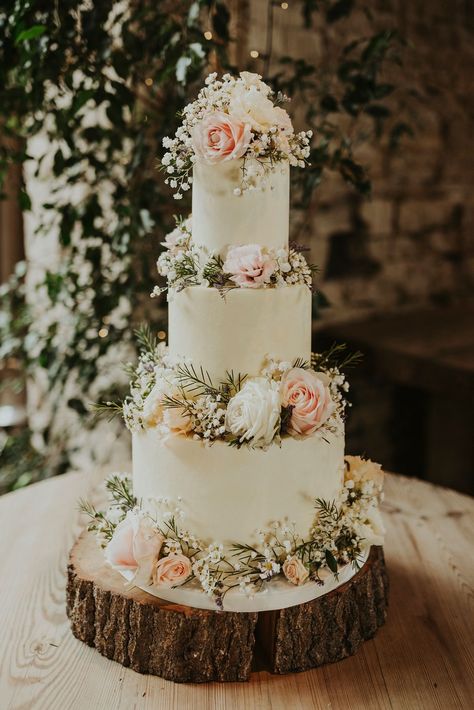 2 Tier Wedding Cakes, Country Wedding Cakes, Wedding Cake Ideas, Floral Wedding Cake, Floral Wedding Cakes, Wedding Cake Table, Wedding Cake Rustic, Rustic Wedding Cake, Simple Wedding Cake