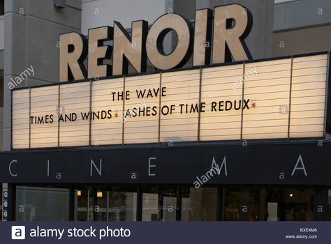 Download this stock image: Renoir Brunswick Square cinema sign part of Curzon group, Bloomsbury, London borough of Camden, London. - BXE4M6 from Alamy's library of millions of high resolution stock photos, illustrations and vectors. Cinema Signage, Environmental Signs, Cafe Signage, Bloomsbury London, Cinema Sign, Signage Board, Camden London, Shop Facade, Shop Signage