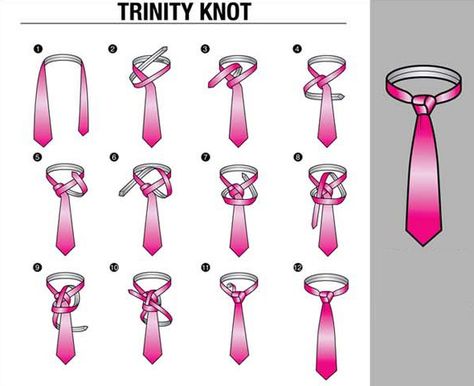 NUDO DE CORBATA TRINITY PASO A PASO Balthus Knot, How To Tie A Necktie, Cool Tie Knots, Four In Hand Knot, Eldredge Knot, Full Windsor Knot, Simpul Dasi, Bow Tie Knot, Tie A Necktie