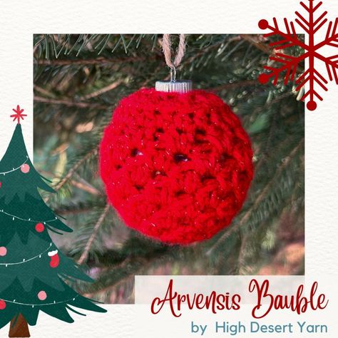 1 Quick Crochet Pattern to Trim Your Christmas Tree - the Arvensis Crochet Bauble – High Desert Yarn Crochet Holiday Gifts, Crochet Christmas Ornaments Free, Crochet Ornament Patterns, Quick Crochet Patterns, Crochet Christmas Decorations, Crochet Christmas Trees, Crochet Ornaments, High Desert, Holiday Crochet